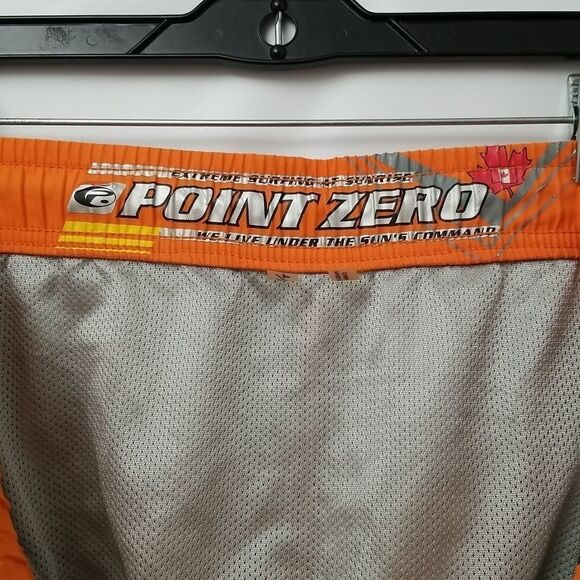 Point Zero Shorts Men's Size Small Dry Edition Orange Grey Zipper Pockets - Picture 5 of 7